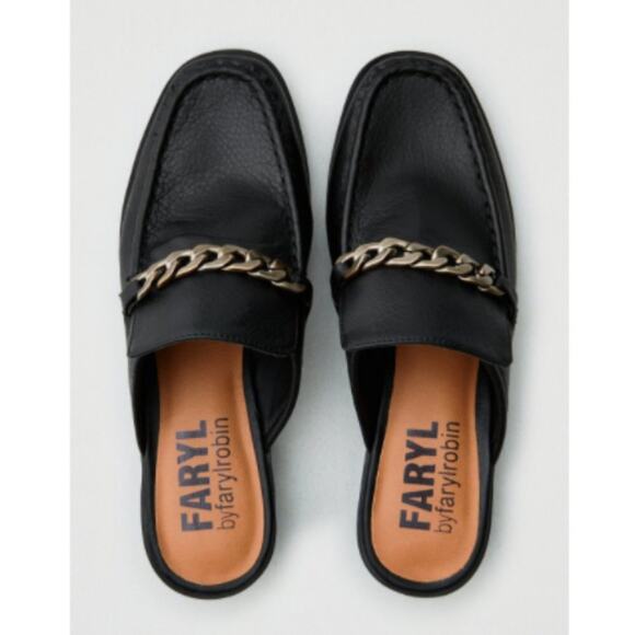 Faryl by Farylrobin Black Chain Slip-On Mules - Picture 1 of 7